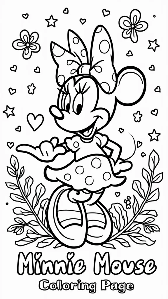 minnie mouse coloring pages free